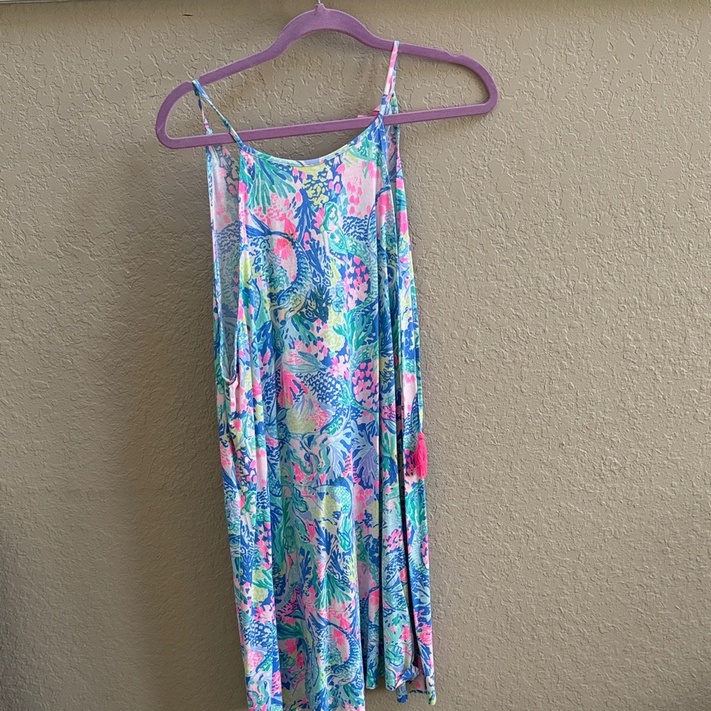 Lilly Pulitzer Pink, Blue & Green Printed Slip Dress